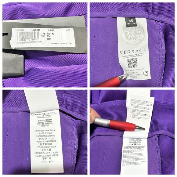 Versace Runway 2023 Wide Leg Cargo Trouser Pants Orchid Purple 40/ 4 NWT $1,875 - Picture 12 of 14